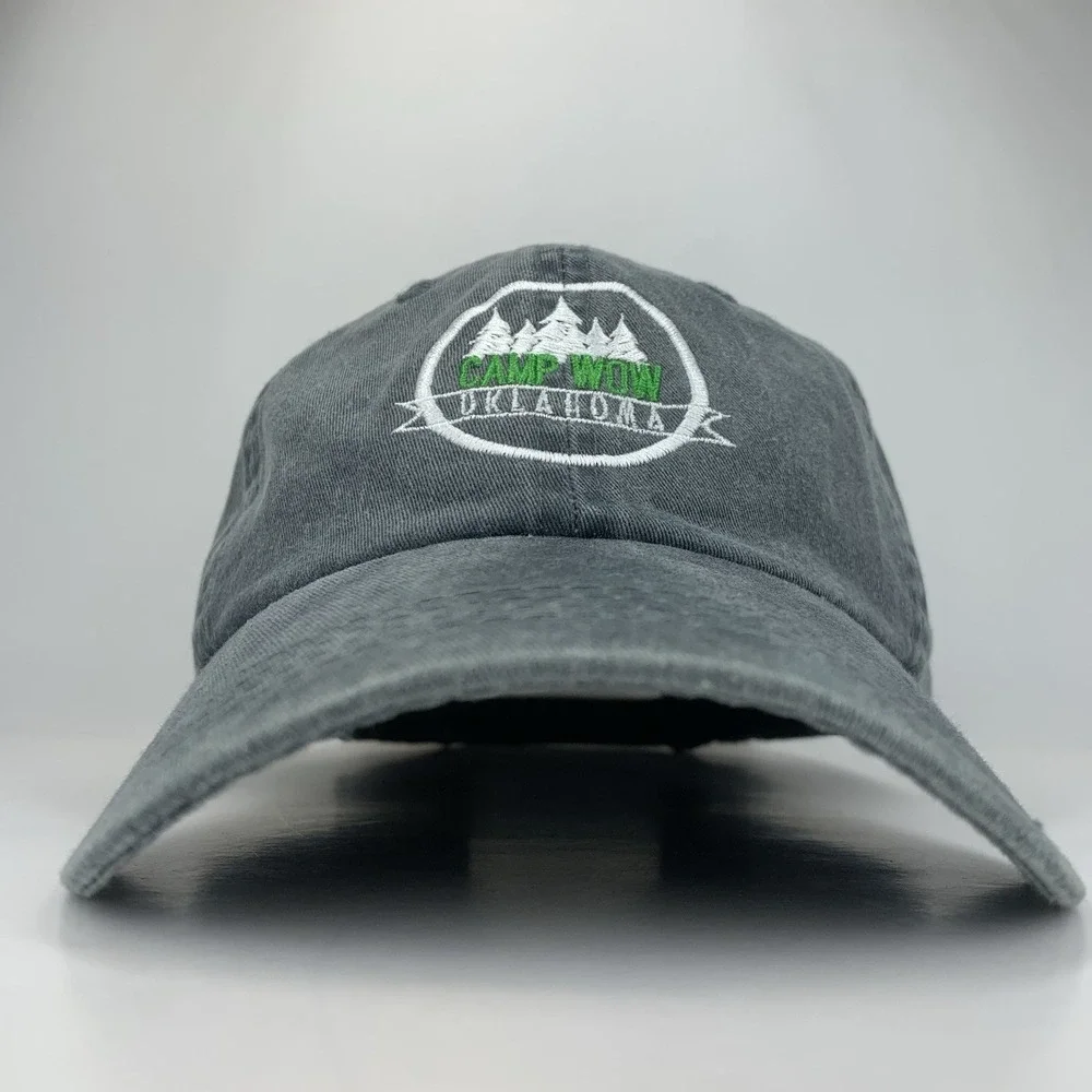 CAMP WOW Oklahoma Hat Gray Adjustable OSFM Strapback Baseball Cap